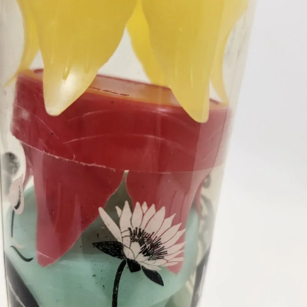 Vintage Lotus Flower Coasters Set of 8 Magic Polyethylene MidCenturty Kitch Tiki